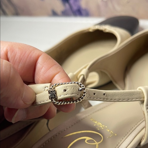 Sam Edelman TARRA 2 Black and Cream Slingback Heels - Picture 5 of 7